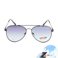 【Z-POLS】金屬名牌風格彈性細邊框 全消光黑框腳設計Polarized寶麗來抗UV400漸層黑偏光太陽眼鏡(輕量偏光)