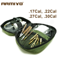 Armiyo 42pcs/Set .17Cal .22Cal .27Cal .30Cal Gun Bore Cleaner Pistol and Rifle Barrel Cleaning Brush Kit Hunting Accessories