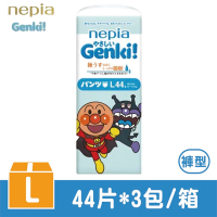 【nepia 王子】麵包超人褲型紙尿褲L(44P*3包/箱)-日本境內版