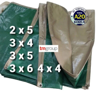 Terpal Korea A20 Hijau Green Golden armi ukuran 3x4 3x5 3x6 2x5 4x4 meter super tebal Tali Camping O