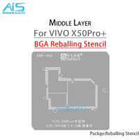 AMAOE Middle Layer Reballing Stencil Template For VIVO X50Pro+ Realme X50Pro X50 Pro Find X50Pro Plant tin net Steel mesh repair