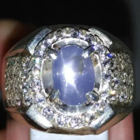 Batu Blue Safir Ceylon Srilangka Ster Cincin Permata