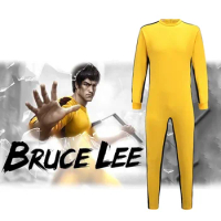 Game Of Death Suit Bruce Lee Costume Yellow Jumpsuit Chinese Kung fu Idols Bruce Lee Uniform Clothes Tracksuit For Nunchaku