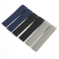 21mm New Style Rubber Silicone Watch Strap Black Blue Gray Soft Watch Band Suitable for Longines