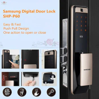 Samsung Smart Digital Fingerprint Lock SHP-P60 Home Automatic Push Pull Handle Anti-theft Door Electronic Password Doorlock