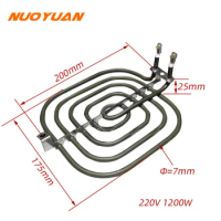 Square Type 220V 1200W Electric Heating Element Dry Burning Tubular Hot Air Heater Element for Cooktop/Stove/Frying Pan Repair