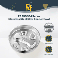 EZPET【EZ SUS 304Series—Stainless Steel Pet Slow Feeder Bowl】Dog Cat Feeding Bowl Food Bekas Mangkuk 