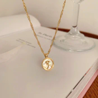 Exquisite 18K Gold Color Rose Flower Necklace For Women Shell Desert Rose Clavicle Chain Wedding Romantic Jewelry