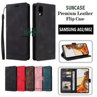 SUNCASE Samsung A02 M02 cover hp model dompet multi fungsi flip case wallet leather SUNCASE RED