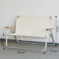 內地直送 - walkhike戶外露營折疊椅|雙人鋁合金可攜式克米特靠背扶手休閒椅子（平行進口）