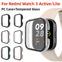 PC Case Glass For Xiaomi Redmi Watch 3 Active Smartwatch Screen Protector Bumper Shell for Redmi Watch3Active/Watch 3 Lite Cover