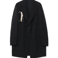 FANTASTION "Her side "embroidery blazers luxury modern Men's blazer Male blazer Jacket for men high quality 2024 Men's clothing