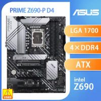 ASUS PRIME Z690-P D4 Z690 LGA 1700 Used Motherboard DDR4 ATX Supports Intel Core i3 12300 12300T 12100 12100F 12100T Processors