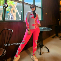 SETELAN BAJU SXB SPORT PINK STARS JAKET COMPRESSION AND LEGGING - PAKAIAN OLAHRAGA BERKUALITAS