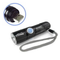 【GREENON】強光USB充電手電筒 Q5 LED 精緻迷你，小資女專屬