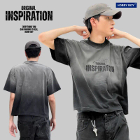 HOBBY BOY - (SUNFADE BOXY ) INSPIRATION สี Sunfade เสื้อยืด Unisex คําแนะนําการขายที่ร้อนแรงในเดือนน