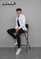 House of Cuff Jaket Jeans Pria Polos Tebal Dilan Jaket Denim Putih