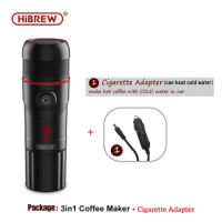 HiBREW Portable Coffee Machine Fully Automatic Espresso Car Outdoor 15Bar Compatible with Various Capsule Packs