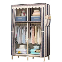 Fabric Wardrobe,Detached Clothes Closet Organizer Portable Open Clothes Shelf with Storage Side Pockets