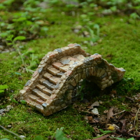 仿真小橋擺件樹脂拱橋建筑假山盆景園藝裝飾品魚缸造景擺設小配件