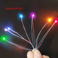 50pCS 3v Pre-wired #0805 Smd Led 30cm Wires Ho N Oo Scale Pre-soldered Micro Train Railway Starship Gundam Lighting Diorama