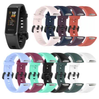 Buckle Sports Bracelet Soft Silicone Strap Wrist Strap Replacement Watch Band For HUAWEI Band 4 ADS-B29 Honor Band 5i ADS-B19