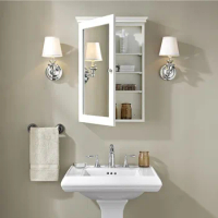 Bathroom cabinet, furniture mirror bathroom wall cabinet, white, household bathroom cabinet with mirror