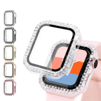 Diamond Case For Apple watch 45mm 41mm 44 40mm 42mm 38mm Accessories Bling Bumper Protector Cover iWatch series 3 4 5 6 7 8 9 se