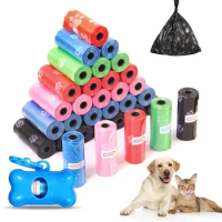 5/10 Rolls Pet Poop Bags Disposable Dog Cat Waste Bag Litter Pick Up Bag with Paw Prints Puppy Stool Clean Toilet Accessories
