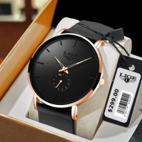 LIGE Simple Men Watch Fashion Minimalist Ultra-thin Casual Clock Silicone strap Watch Sport Waterproof Watches Relogio Masculino