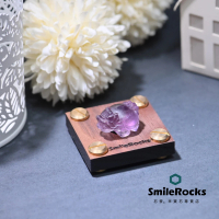 【SmileRocks 石麥】雕件-紫水晶龍龜 No.051350444(附SmilePad 4.5X4.5底板)