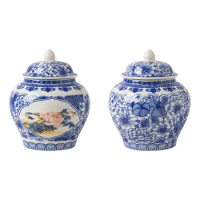Ginger Jars Home Decor Floral Arrangement Art Chinese Style with Fine Glaze Finish Ceramic Ginger Jar Vase for Weddings Wedding