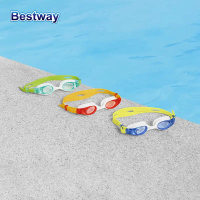 Bestway 21062: set kacamata renang dengan tali kepala silikon boleh laras, lensa lutsinar anti kabus