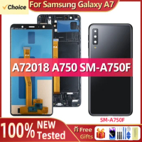 Super AMOLED A7 2018 A750 A750FNDS Display Screen With Frame For Samsung Galaxy LCD Digital Touch Screen Assembly SM-A750F