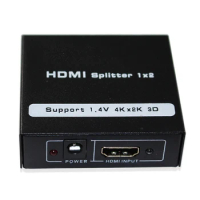 HDMI Splitter 1 x 2 1080P HDMI1.4 4k Converter Adapter Box 1 input 2 output Device for Laptop HDTV Projector Monitor
