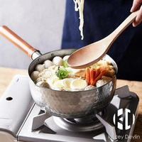 日式不銹鋼雪平鍋小奶鍋泡面鍋單木柄湯鍋電磁爐通用鍋具