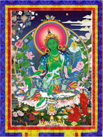綠度母菩薩印花十字繡新款線繡西藏唐卡佛教點貼滿磚5d鉆石畫