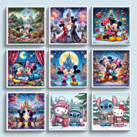 Disney Diamond Painting Mickey Mouse and Minnie Mouse Stitch Cartoon 5D Diamond Embroidery Rhinestone Pictures Children's Gifts