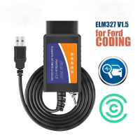 ELM327 USB V1.5 พร้อมสวิตช์ HS / MS CAN FORSCAN OBD2 สแกนเนอร์ อะแดปเตอร์ USB สำหรับการตั้งค่ารหัส F