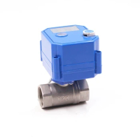 1/2" 3/4" 1" 304 Stainless Steel Motorized Ball Valve Electric Ball Valve With Manual Switch Electric Actuator AC/DC 9-24V