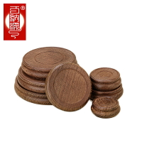 百納源花瓶底座大小托架圓形實木根雕雞翅木奇石佛像擺件木座底托