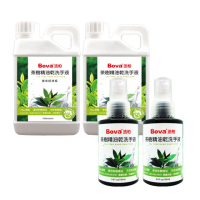 【Bova 法柏精品香氛】茶樹精油乾洗手液環保經濟瓶1000ML*2入+乾洗手100ML*2入(75％酒精+澳洲茶樹精油)