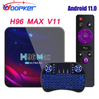 Woopker H96 MAX V11 TV Box Android 11 4G 64GB Smart TV Box 2022 4K RK3318 Rockchip Dual Wifi Set Top Box Media Player