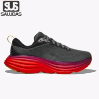 SALUDAS Bondi 8 Road Running Shoes Men Women Casual Tennis Sneakers Thick-Soled Elastic Cushioning Unisex Fitness Jogging Shoes