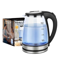 2.0L Electric Kettle Tea Coffee Thermo Pot Glass Hot Water Boiler 1500W Quick Boiling Kitchen Smart Kettle Temperature Control