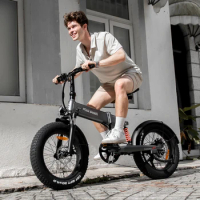 Foldable EBike 20*4.0 Inch Rubber Fat Tires Electric Bike 500W Motor 20mph Max Speed 48V 10.4Ah Battery 50 Miles Range Shimano 7