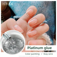HNUIX sparkling platinum diamond Sequin Gel glitter nail polish 3D diamond UV LED Gel varnish adhesive sheet manicure