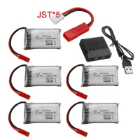 3.7V 1000mah Battery + 5in1 Charger For H11C H11D HQ898 Rc Drone Spare Parts 3.7V 25C lipo batteries