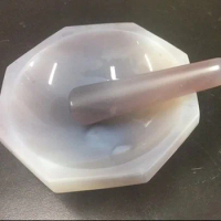 ID: 80mm High Quality Natural Agate Mortar and Pestle for Lab Grinding