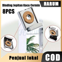 8pcs Klem Kaca Cermin Dinding Bracket Jepitan untuk Kamar Mandi Wastafel Penjepit Kaca Bulat Amaran 
